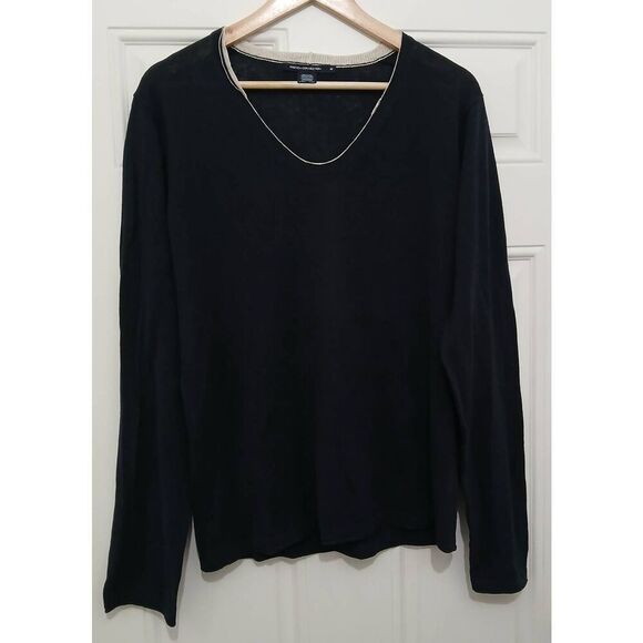 French connection womens large linen cotton cool blue lagenlook longsleeve top - Picture 1 of 6